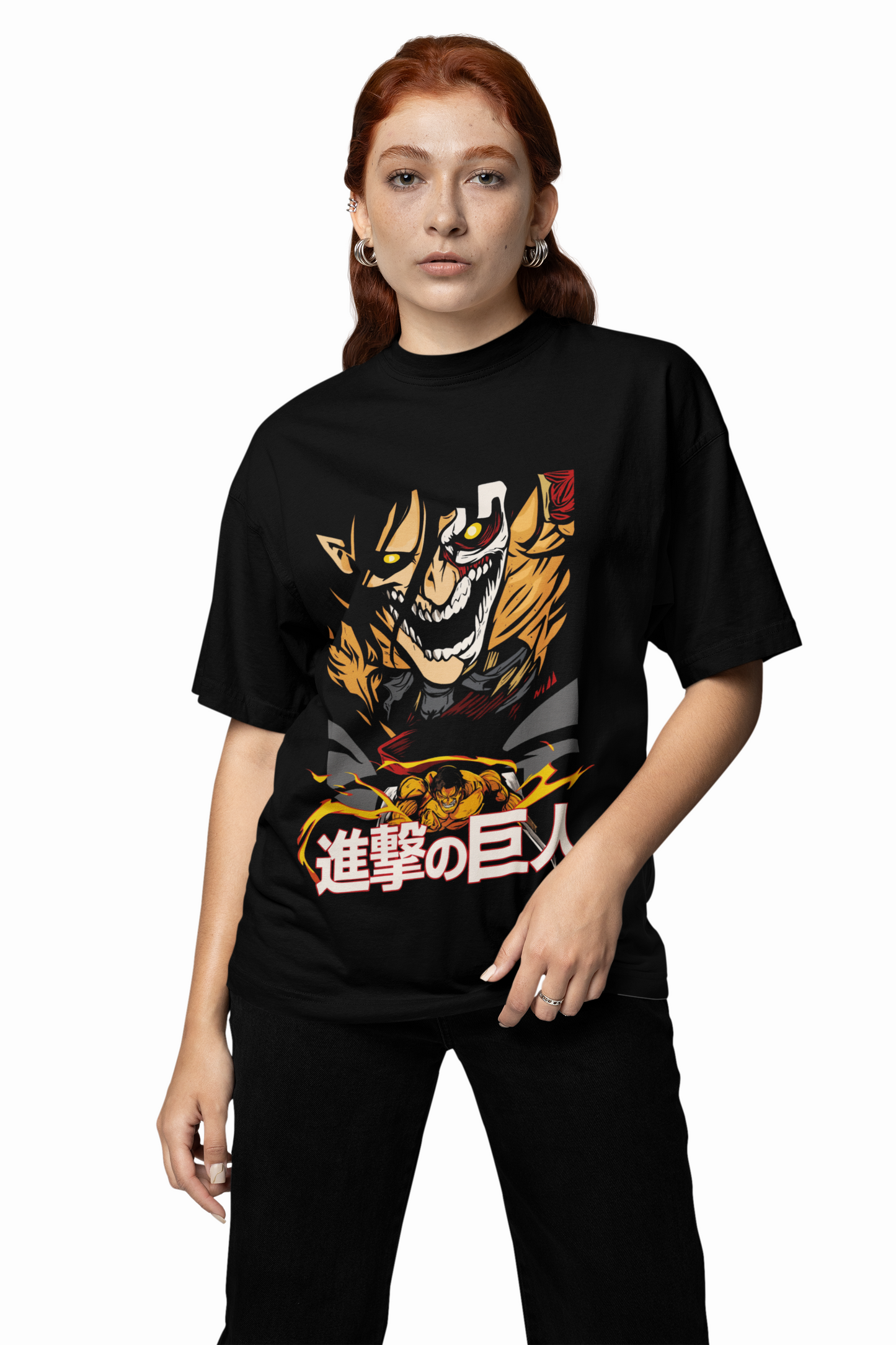Armor Oversized T-Shirts Bold Attack On Titan Streetwear