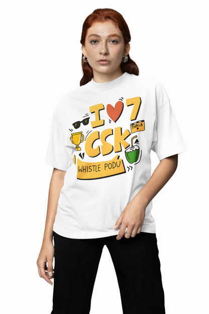 CSK Whistle Podu Oversized T-Shirts