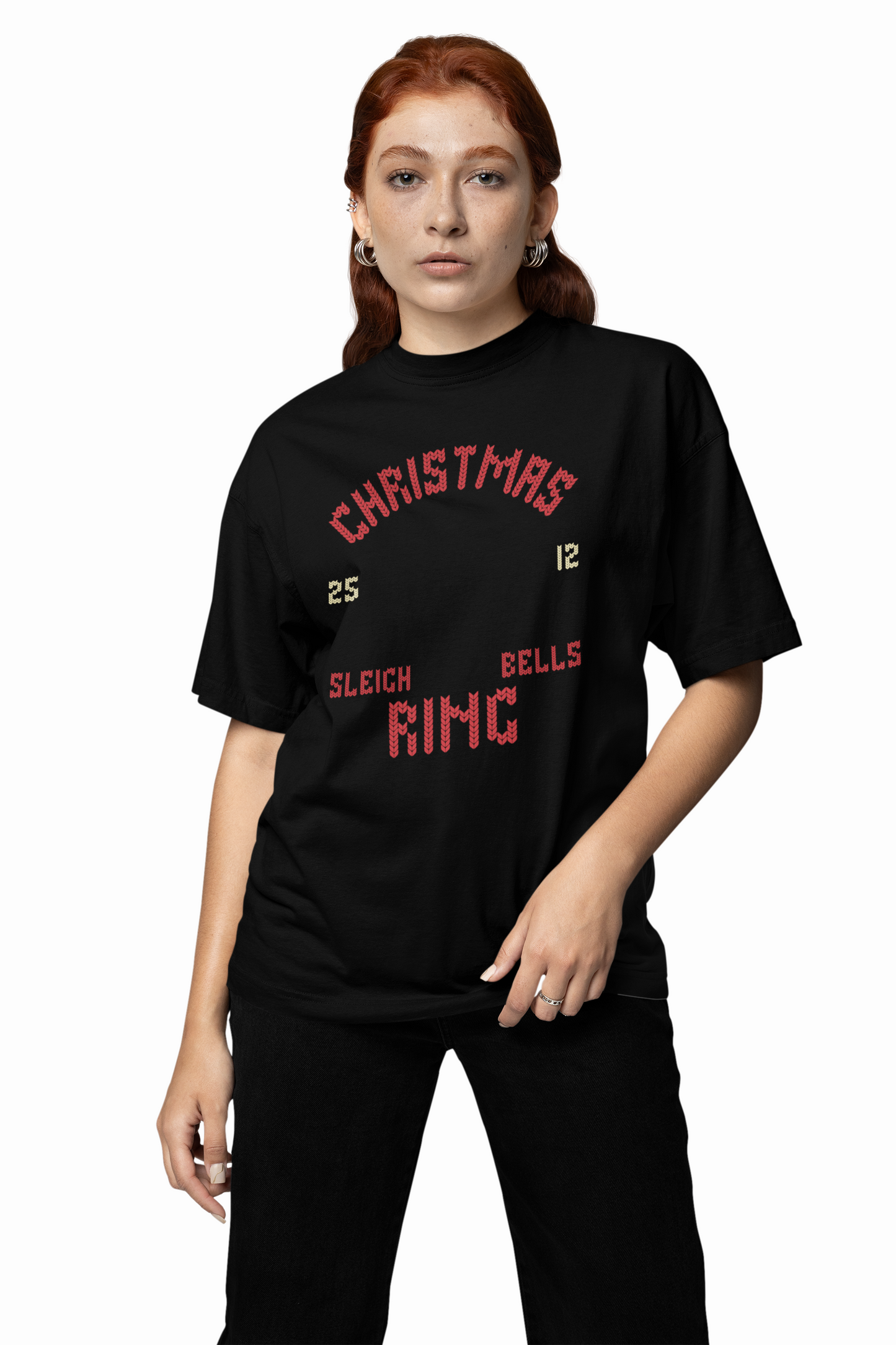 Christmas Bells Ring Oversized T-Shirts Festive Style