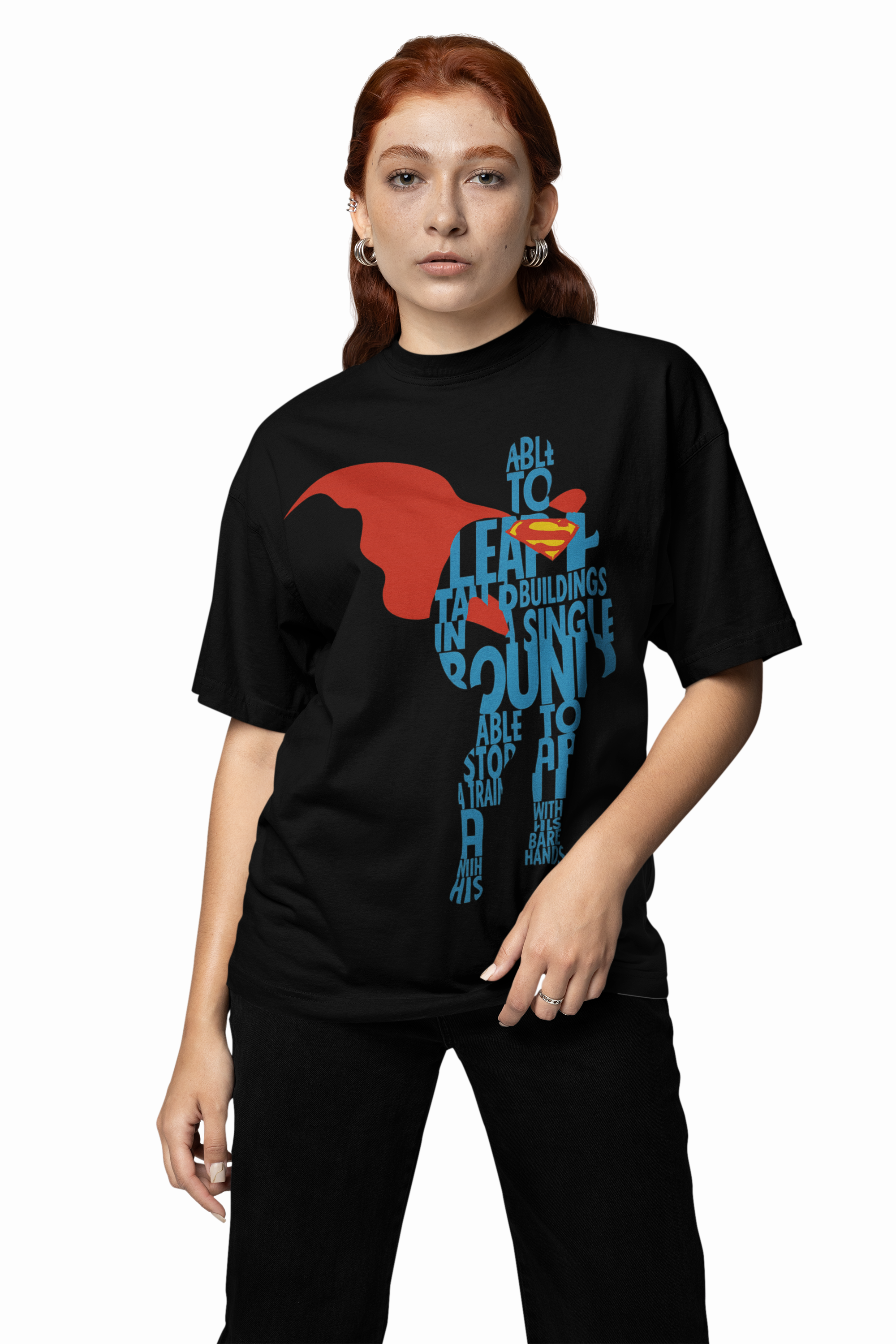 Superman Print Oversized T-Shirt