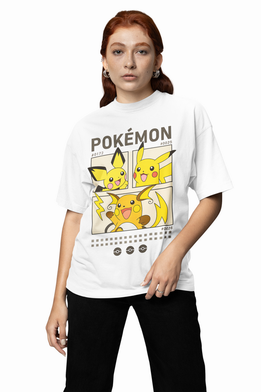 Pokemon 25 Oversized White T-Shirt – Relaxed Fit Streetwear
