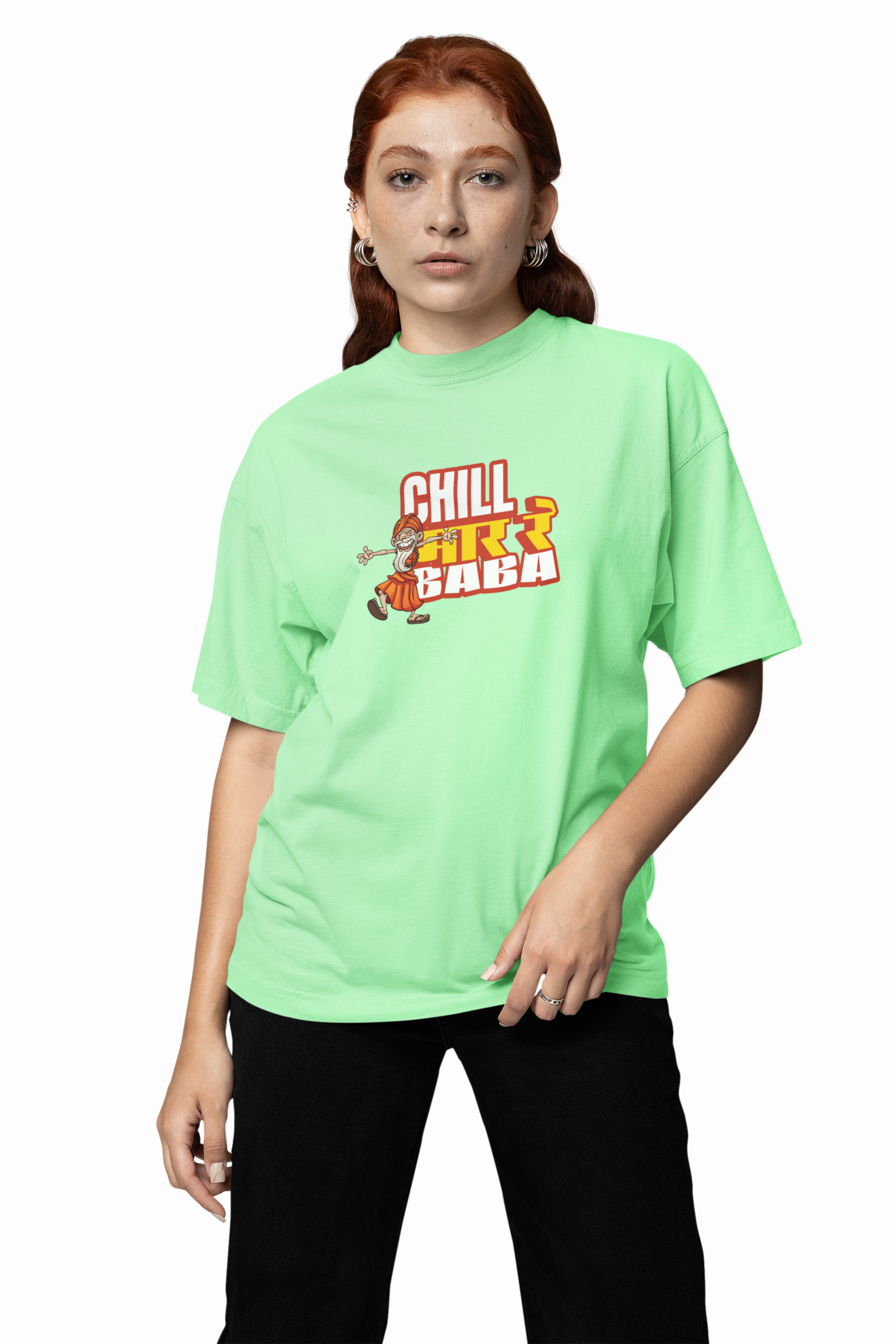 Chill Mar Re Baba Marathi Oversized T-Shirt
