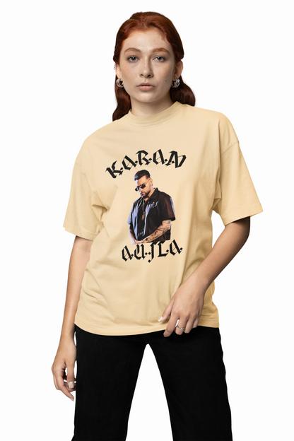 Karan Aujla Portrait Oversized T-Shirt Streetwear Fashion Tee