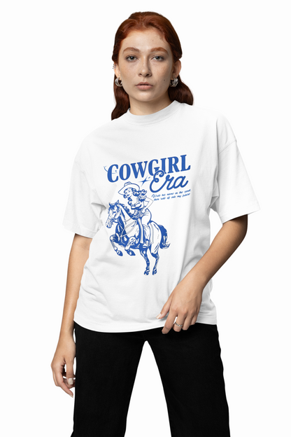 Cow Girl Era Oversized T-Shirt Stylish Western Graphic Design