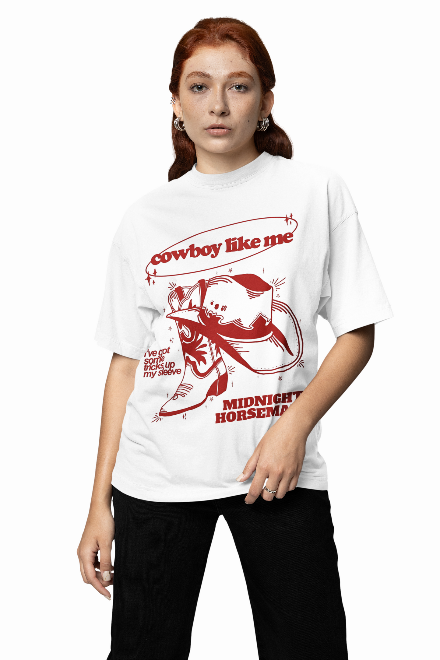 Cowboy Graphic Oversized T-Shirt Western Streetwear Style