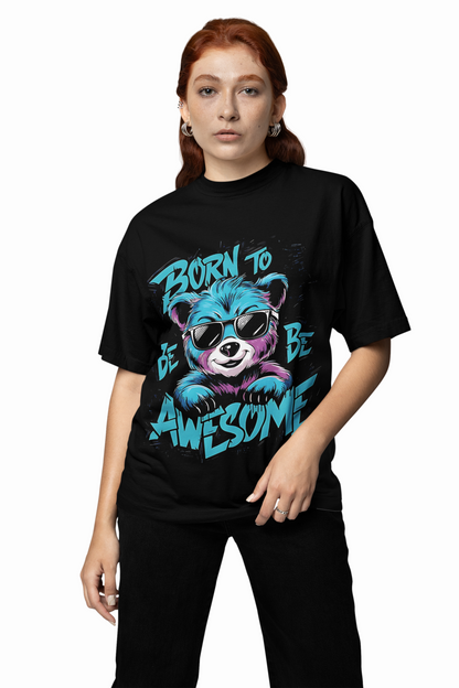 Born To Be Panda Oversized T-Shirt Playful Streetwear