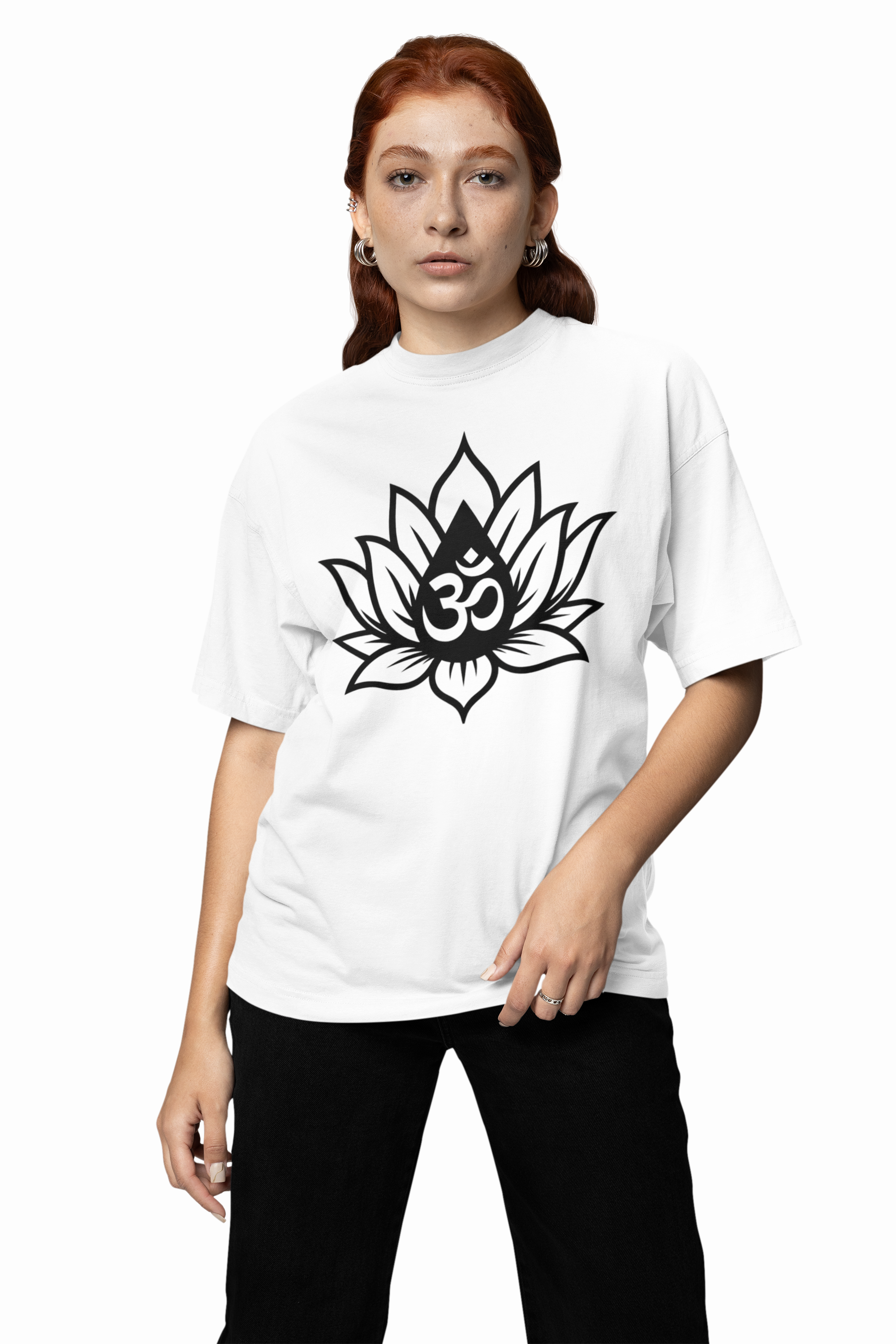 Om Inside Lotus Oversized T-Shirts