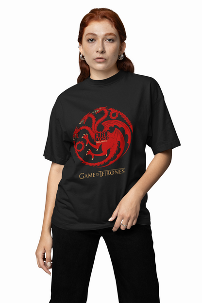 Game of Thrones Dragon Graphic oversized T-Shirts