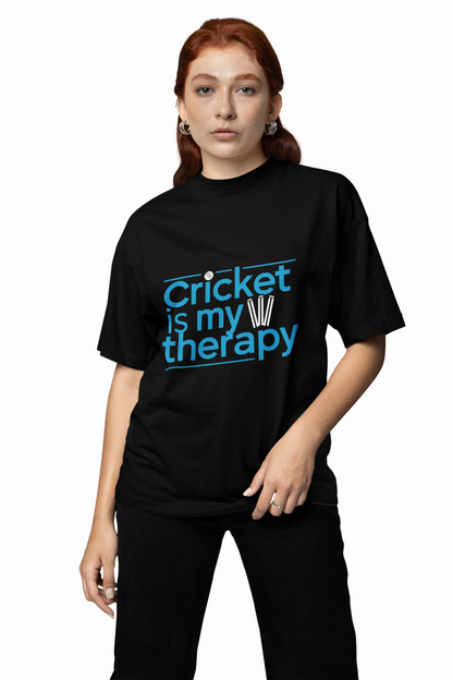 Cricket Is My Therapy Oversized T-Shirts