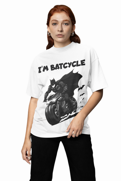I'M Batcycle T-Shirt Oversized Fit with Bold Batcycle Design