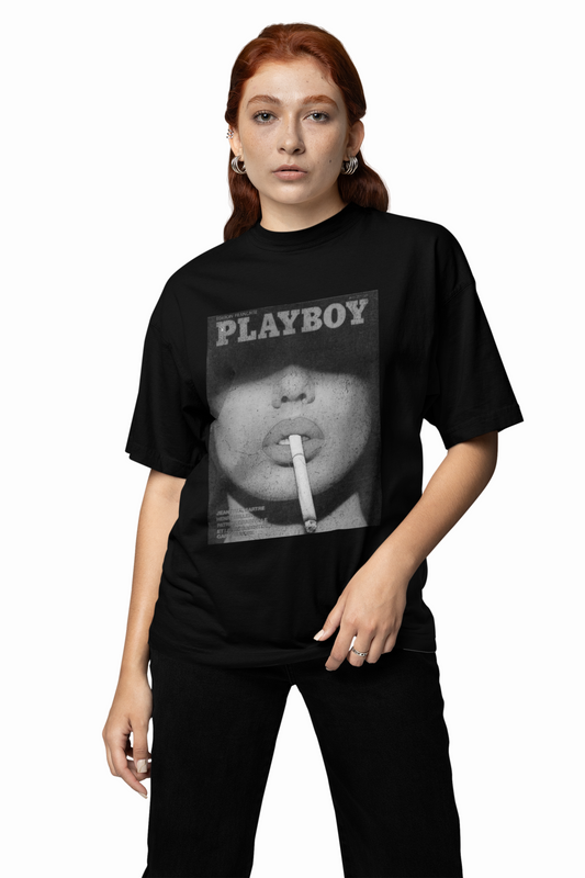 Playboy Vintage Print Black Oversized T-Shirt – Bold Streetwear