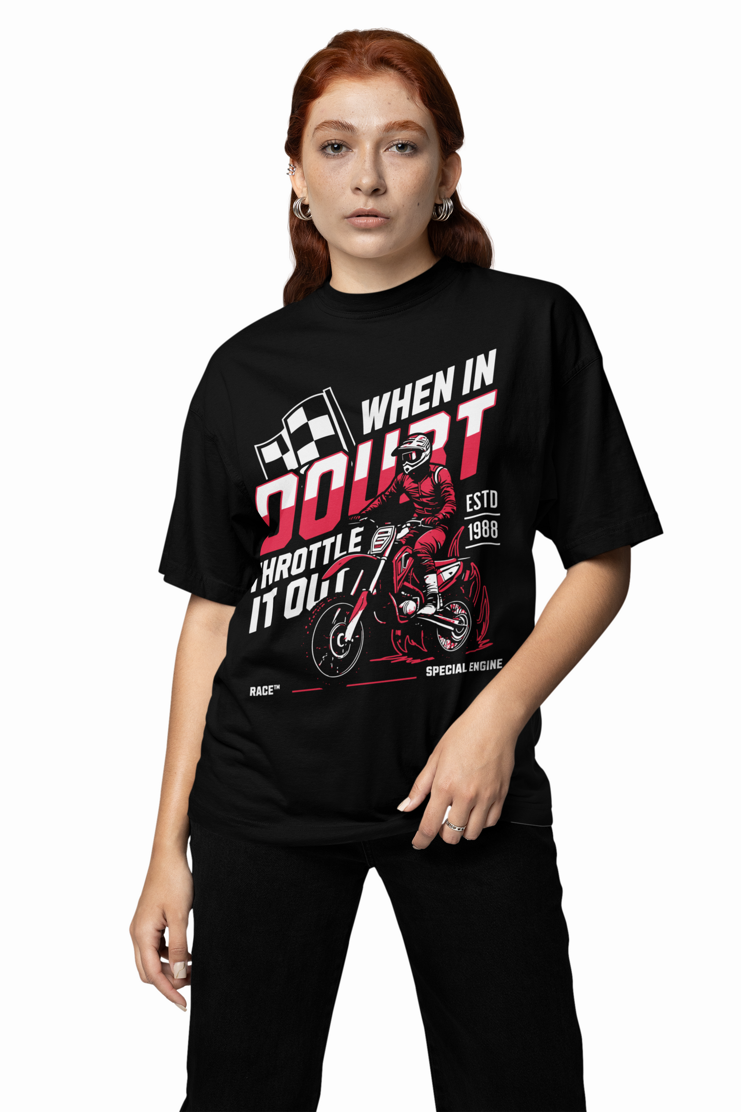 Dirt Bike Oversized T-Shirts Bold Moto Streetwear for Riders