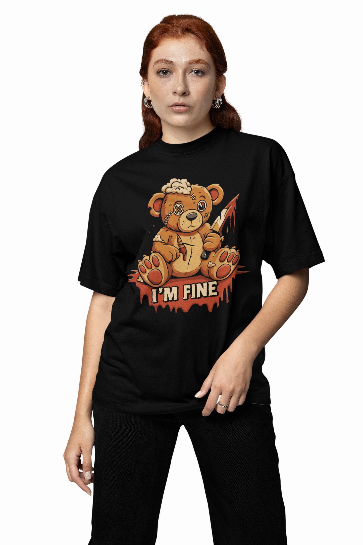 I’m Fine Oversized T-Shirts – Bold Emotional Streetwear Style