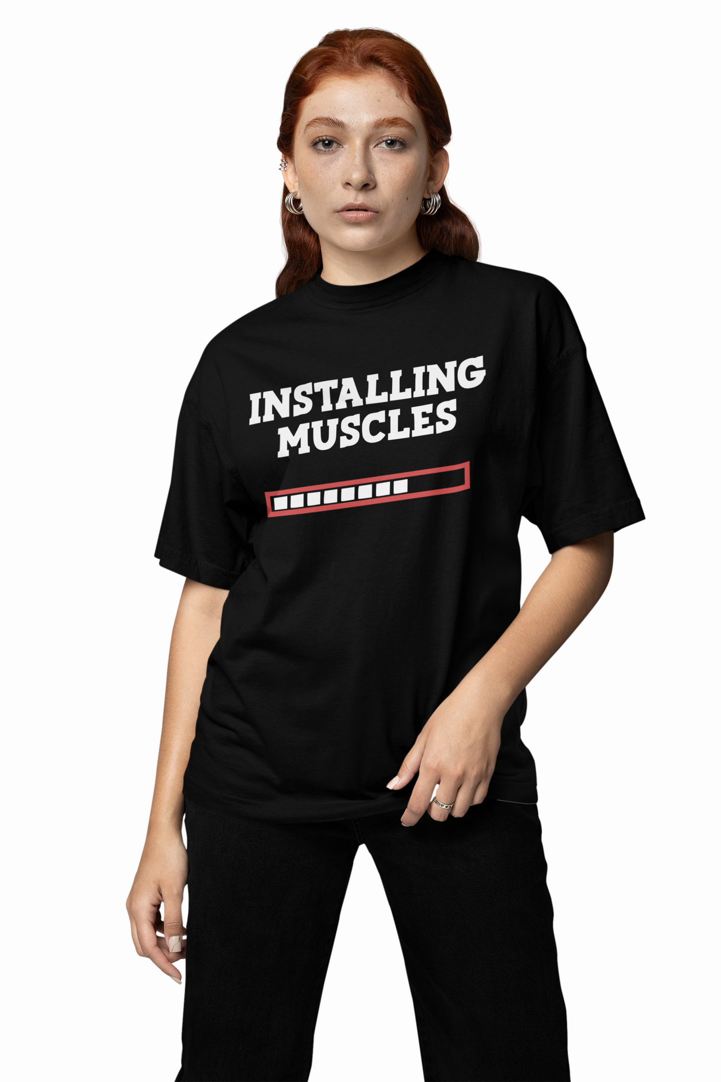Buy Installing Muscles Oversized T-Shirts Gym Streetwear Style