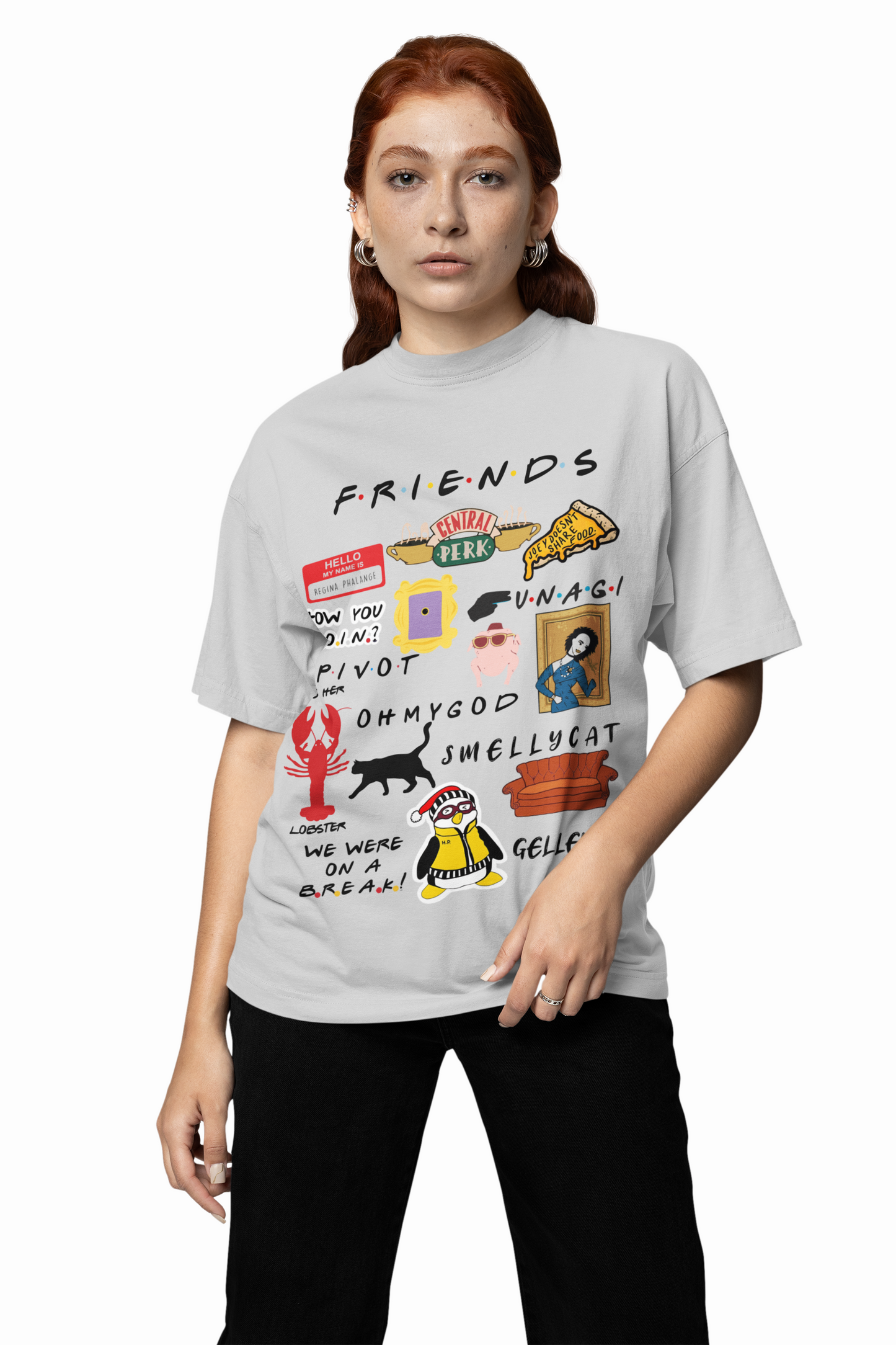 Friends Icons Oversized T-Shirt  Relive the Laughs in Style.