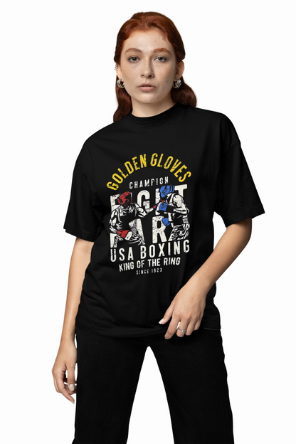 UFC Golden Gloves Oversized T-Shirt Bold Streetwear Tribute