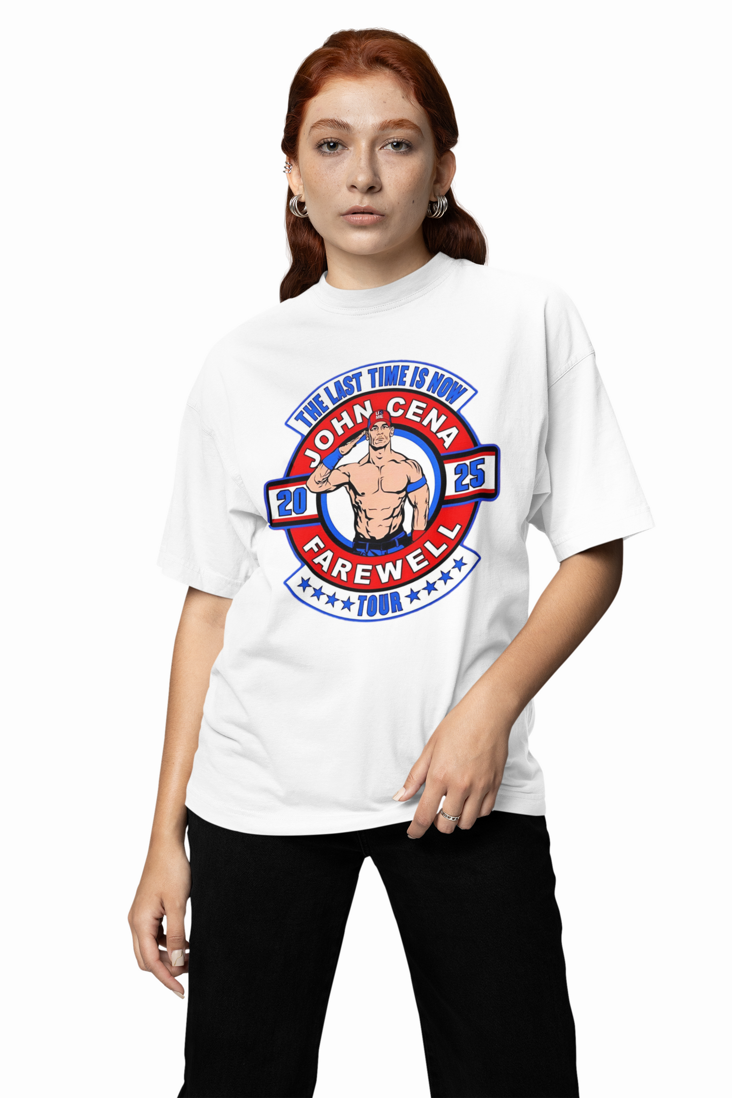 John Cena Farewell Oversized T-Shirts Bold Wrestling Design