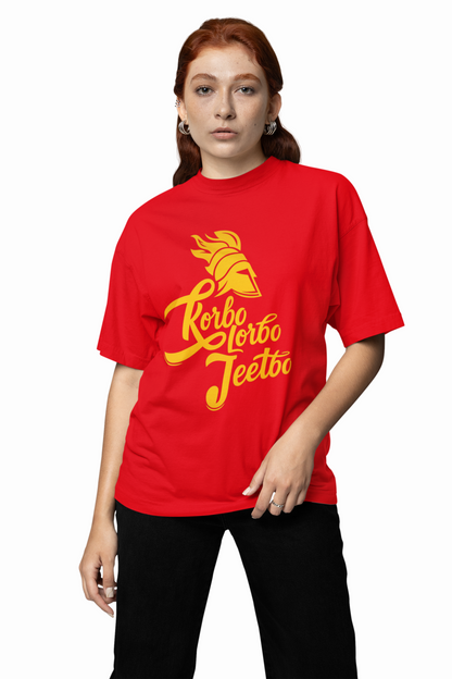 KKR Team Tagline Oversized T-Shirts
