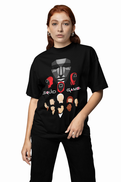 Squid Game Mask Oversized T-Shirt Bold Pop Culture Tees