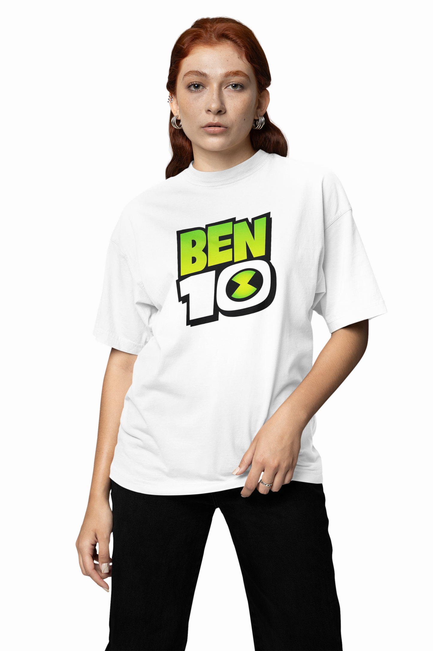Ben 10 Text Oversized T-Shirt Trendy Hero Streetwear Wear