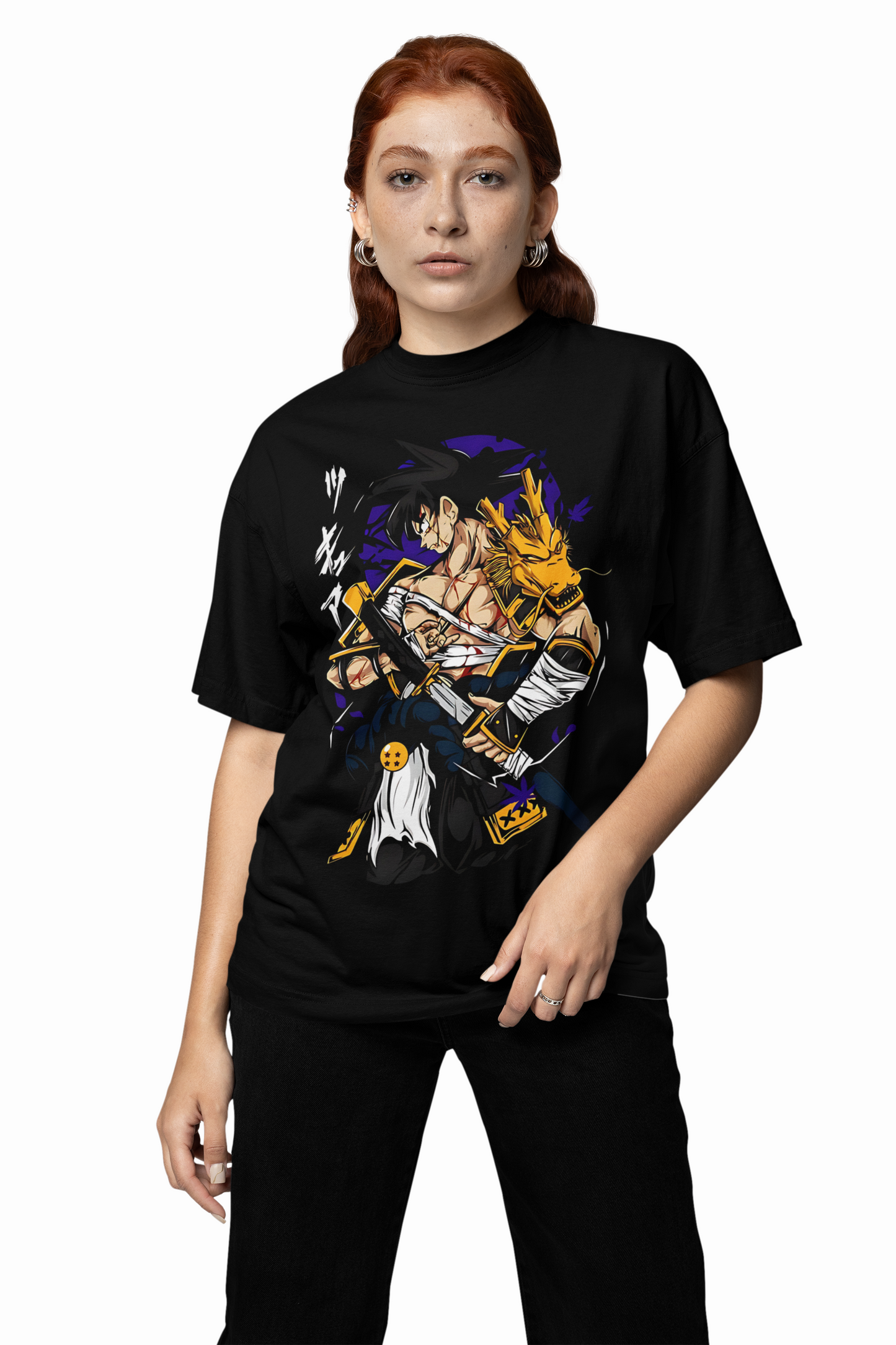 Goku and Vegeta Oversized T-Shirt Saiyan Duo Anime T-Shirts