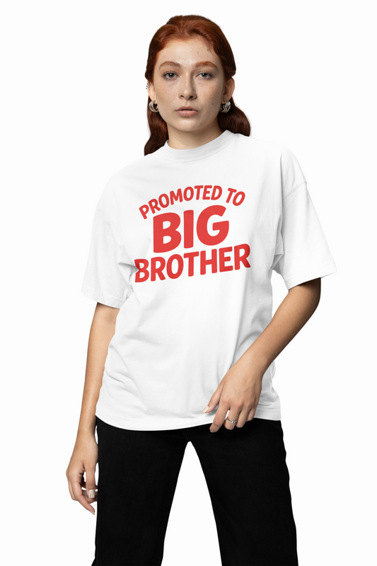 Promoted Big Brother White Oversized T-Shirt Casual Wear Tees