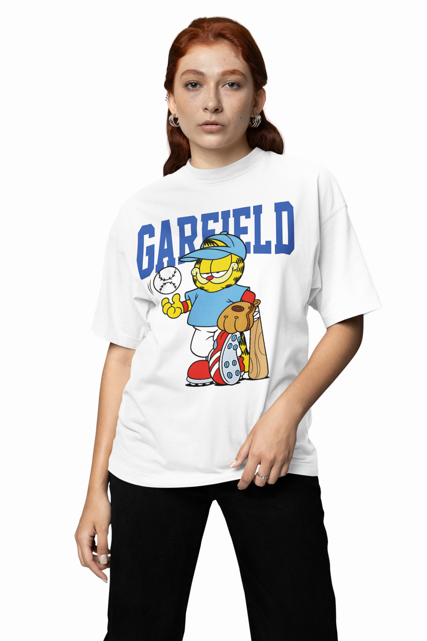 Baseball Garfield Oversized T-Shirts