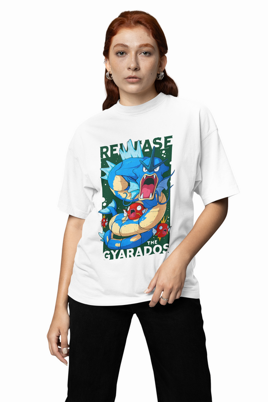 Pokemon Gyarados White Oversized T-Shirt – Modern Streetwear