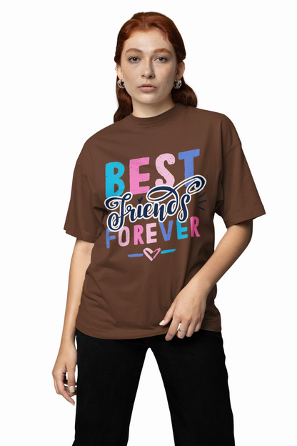BFF Oversized T-Shirt Stylish Graphic Tee for Best Friends