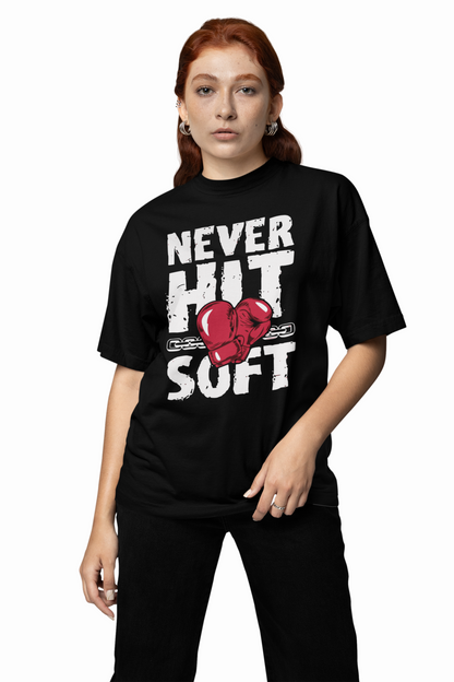 Never Hit Soft Oversized T-Shirts Trendy Unisex Wear Look