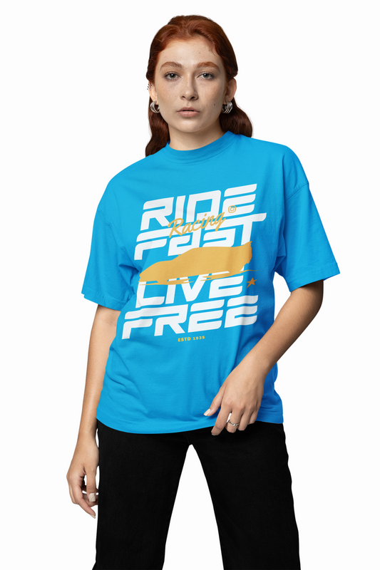 Ride Fast Oversized T-Shirts Graphic Unisex Streetwear Tee