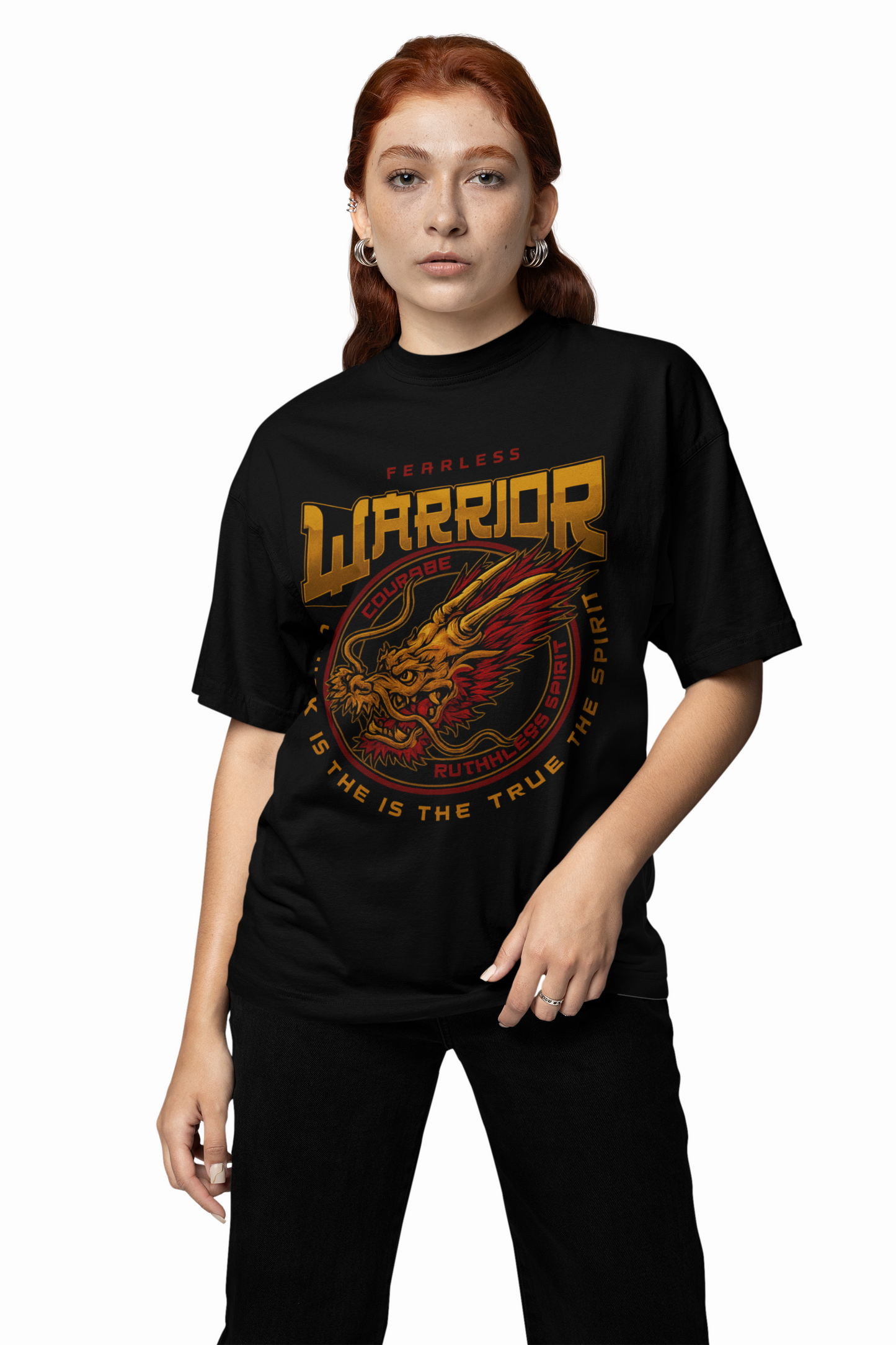 Fearless Warrior Oversized T-Shirt, Premium Streetwear Style