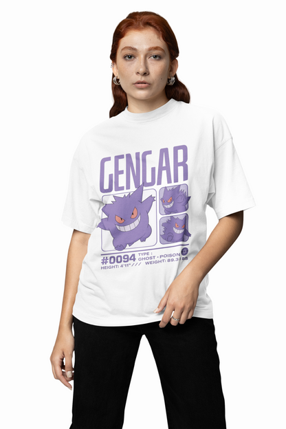 Gengar 94 Oversized T-Shirts Ghost Pokemon Streetwear Style