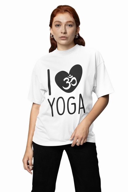 I Love Yoga Oversized T-Shirt Comfortable & Relaxed Fit Tee