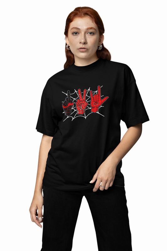 Spider Signal Gesture Oversized T-Shirt