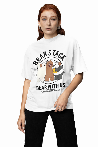 Bear Stack Oversized T-Shirt Cool Comfortable Everyday Wear