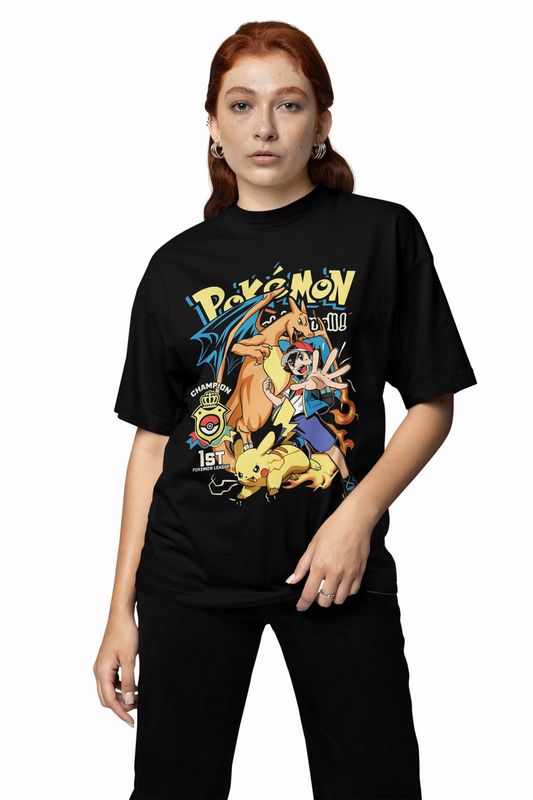 Pokemon League Oversized T-Shirt – Trendy Casual Streetwear Tee