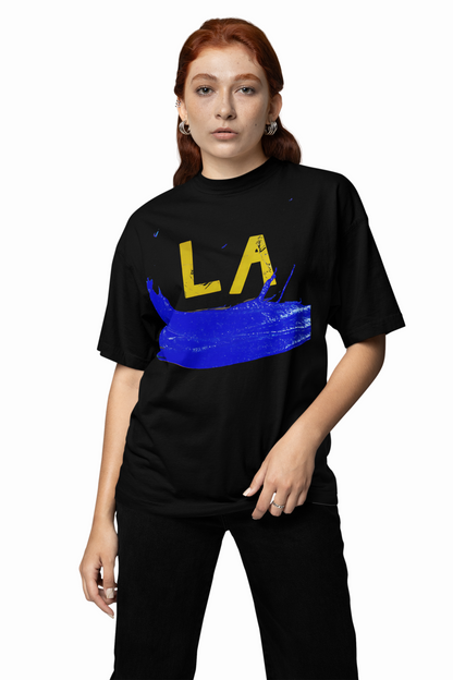 LA Black Oversized T-Shirt Stylish Casual Graphic Wear