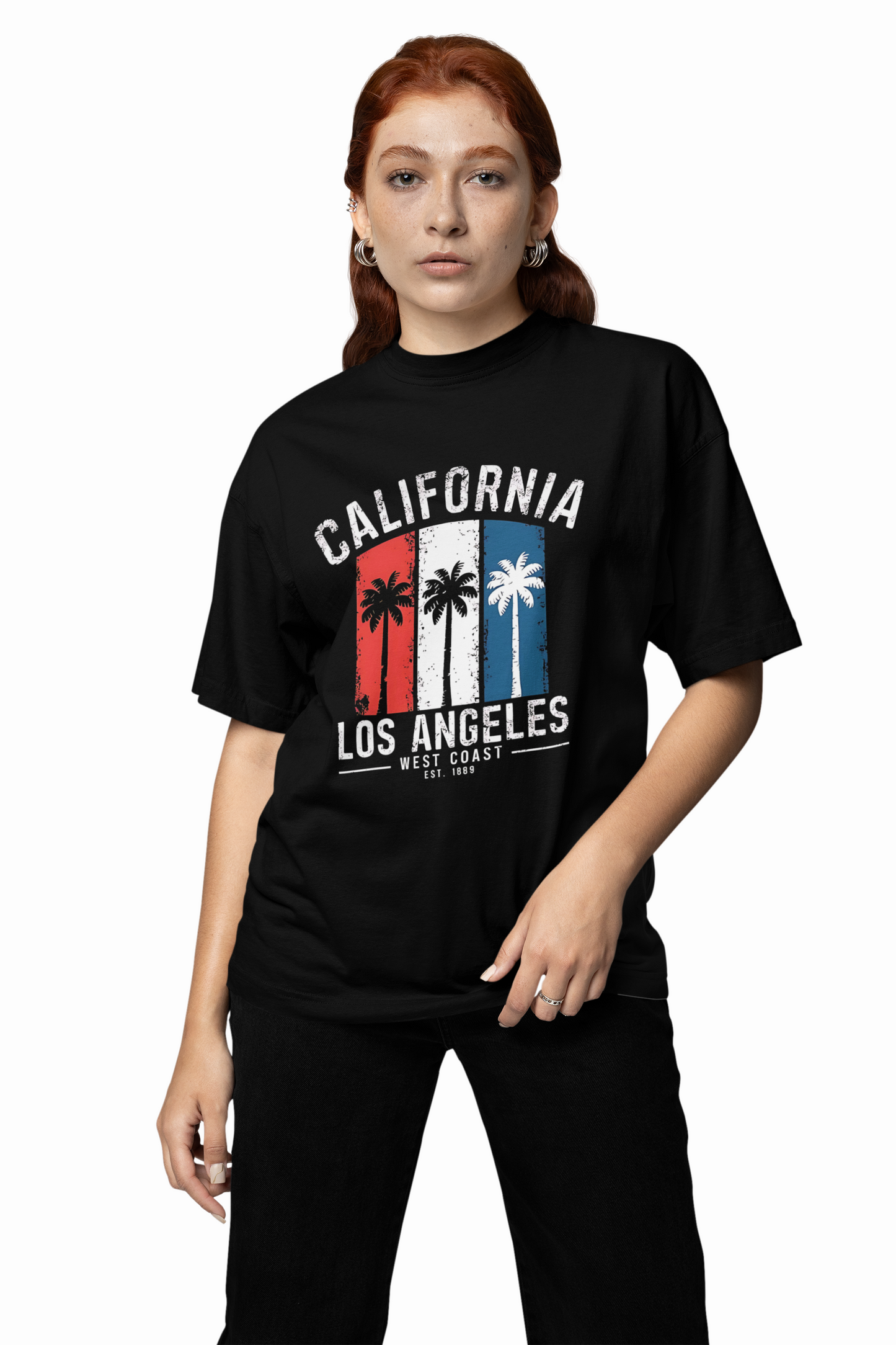 Angeles Coast Oversized T-Shirts Casual Streetwear Style