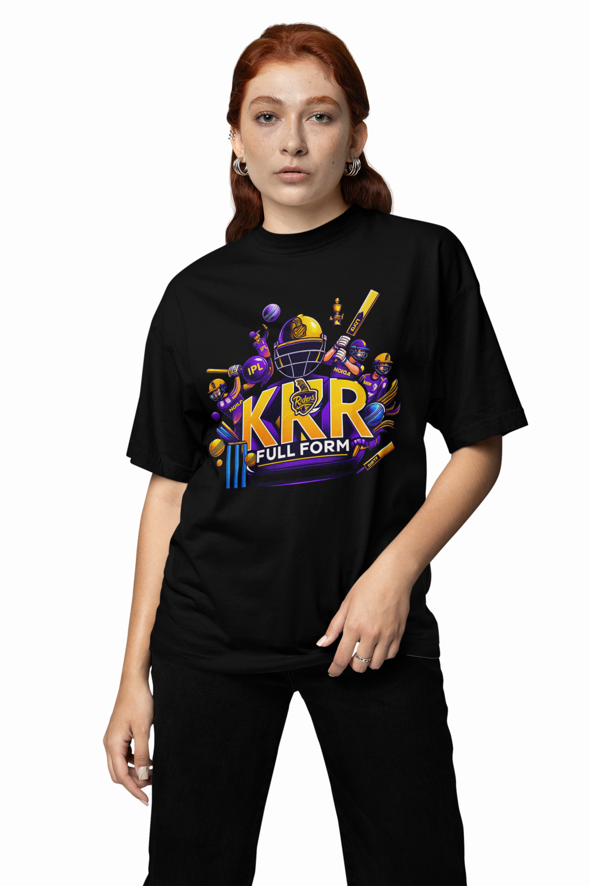 KKR Full Form Team Oversized T-Shirts