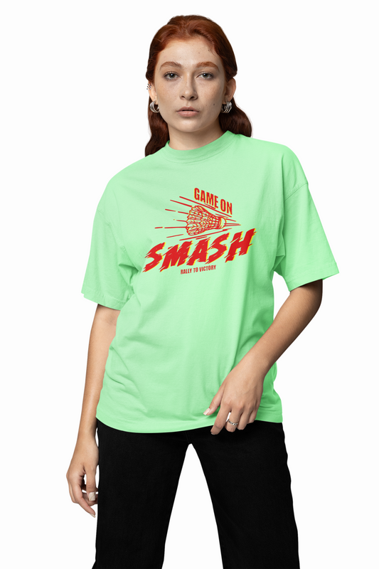 Badminton Game On Oversized T-Shirt