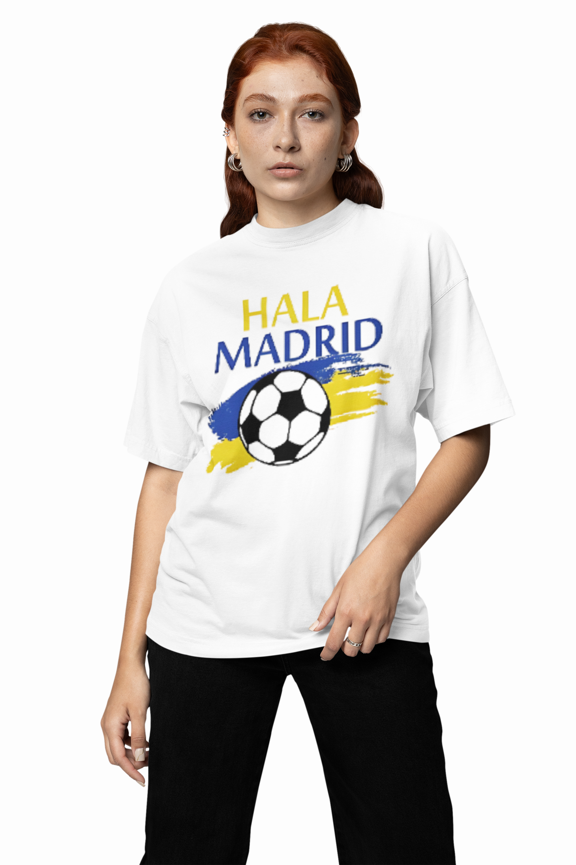 Hala Madrid Word Art Oversized T-Shirt