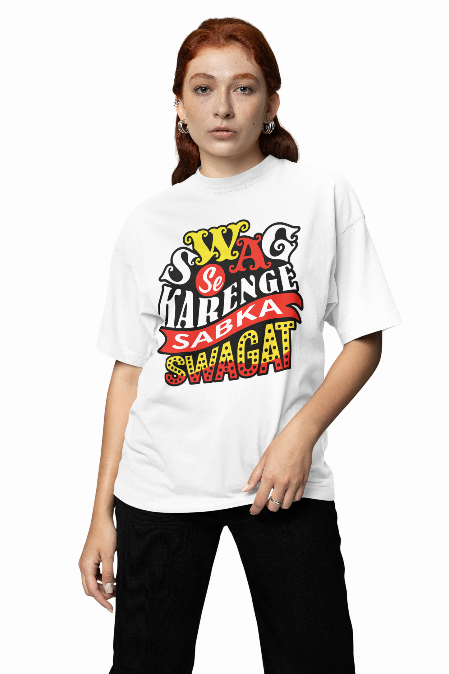 Swag Se Swagat Oversized T-Shirt Bold Desi Streetwear Style
