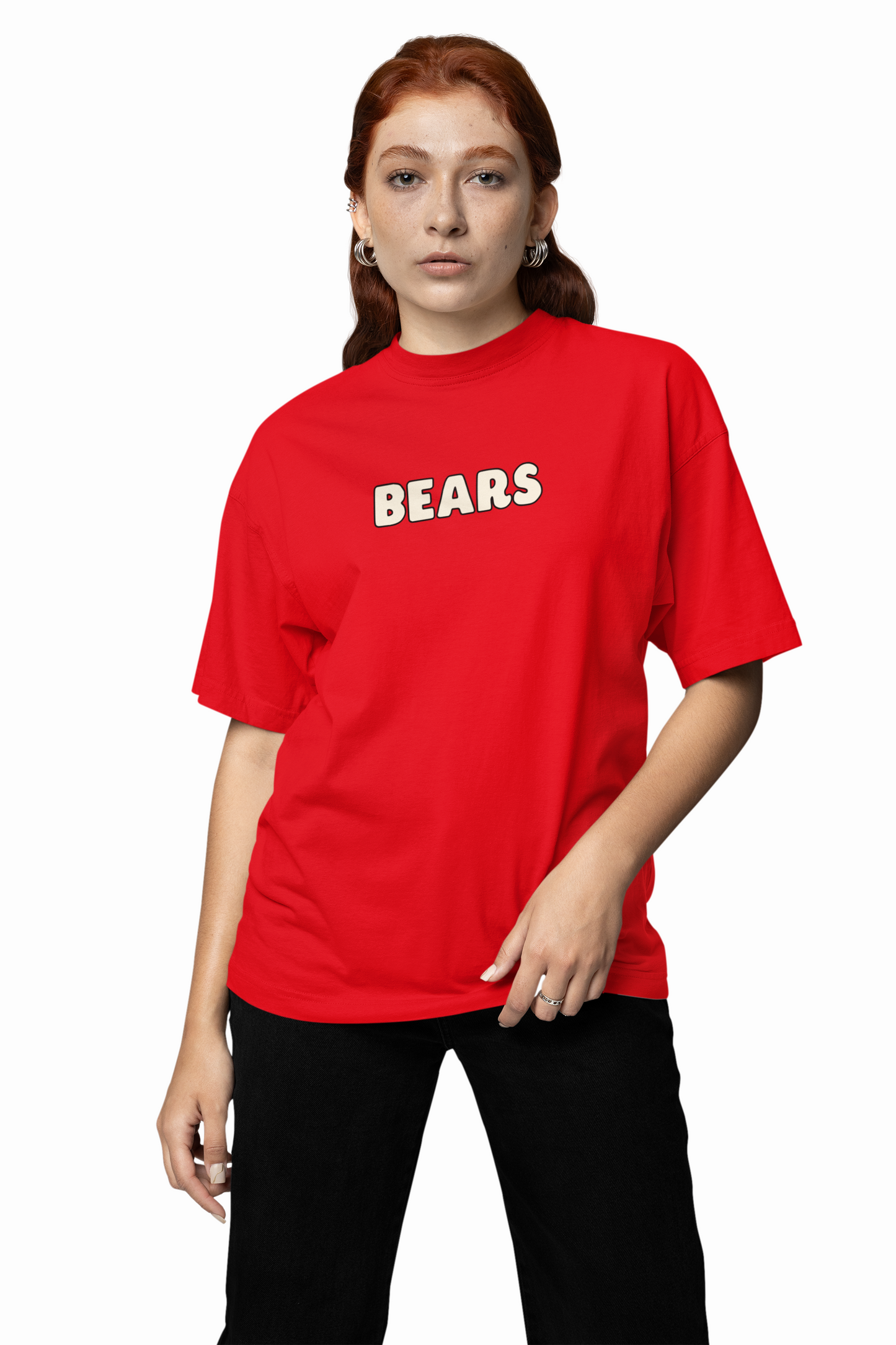 Three Bears Oversized T-Shirt Cute Cartoon Graphic Tee Fits