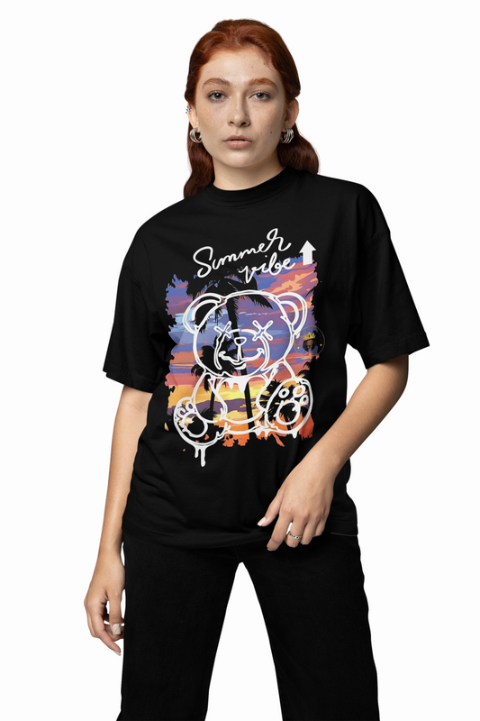 Summer Vibe Panda Oversized T-Shirt Streetwear Graphic Tee
