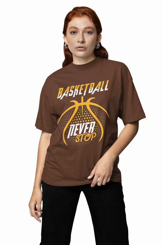 Never Stop Oversized T-Shirt Trendy Unisex Streetwear Fit