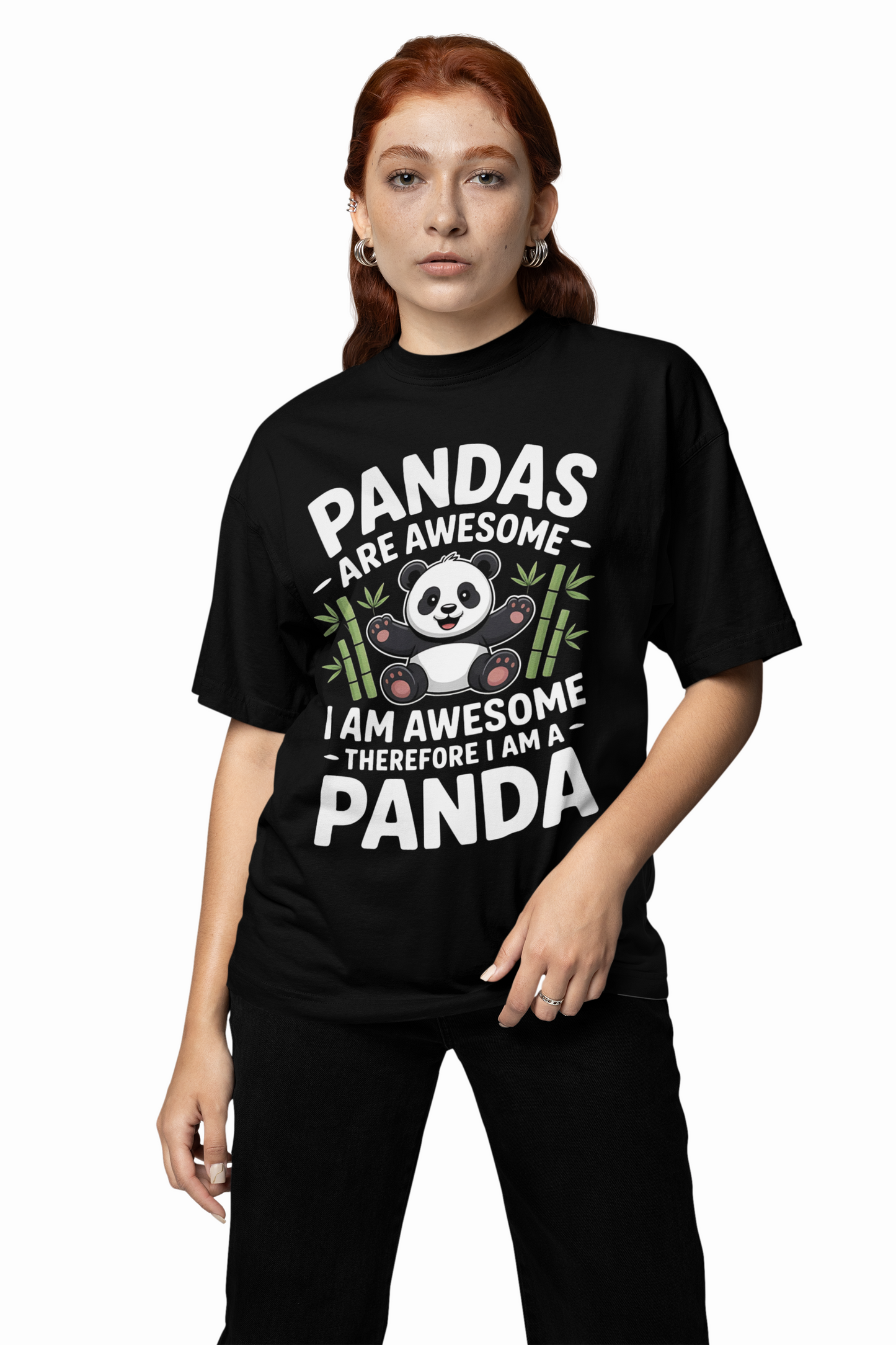 Pandas Are Awesome Oversized T-Shirt Fun Streetwear