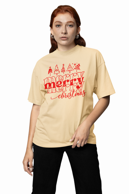 Merry Christmas Oversized T-Shirts for Festive Comfort
