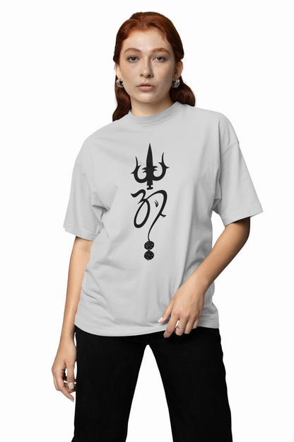 Trishul And Om Oversized T-Shirts