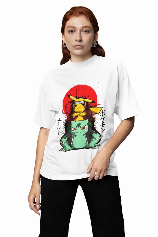 Pikachu Bulbasaur Oversized T-Shirt – Bold Graphic Streetwear